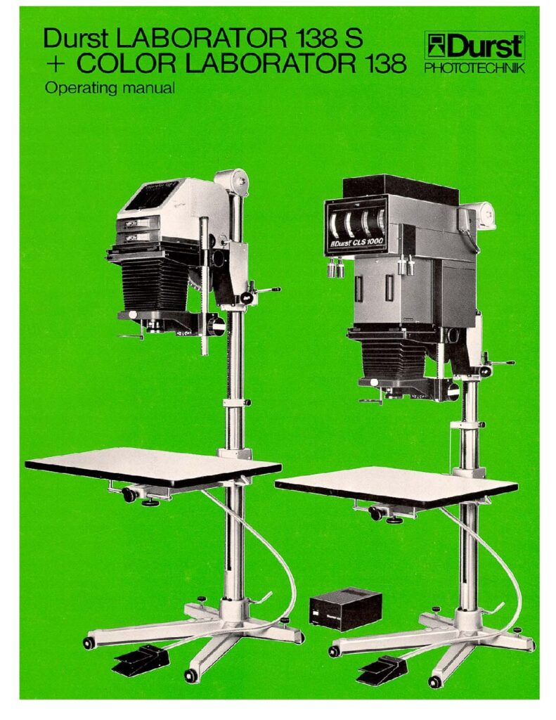 thumbnail of Durst Laborator 138S Bedienungsanleitung (EN) mit CLS 1000