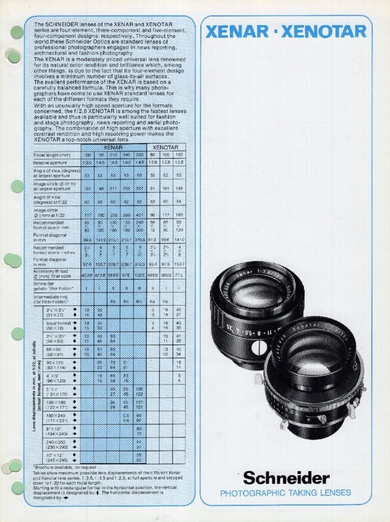 thumbnail of Xenar f4.5 und Xenotar