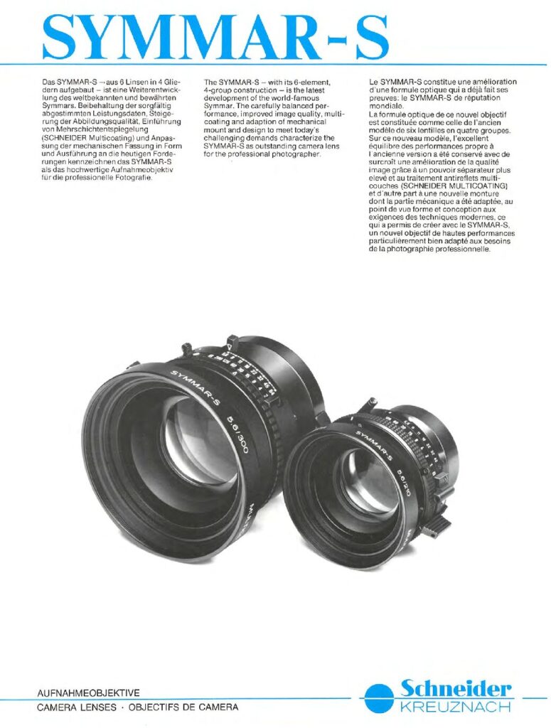 thumbnail of Symmar-S 1987 (DE EN FR)