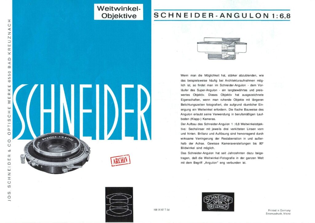 thumbnail of Angulon und Super Angulon 1967 (DE)