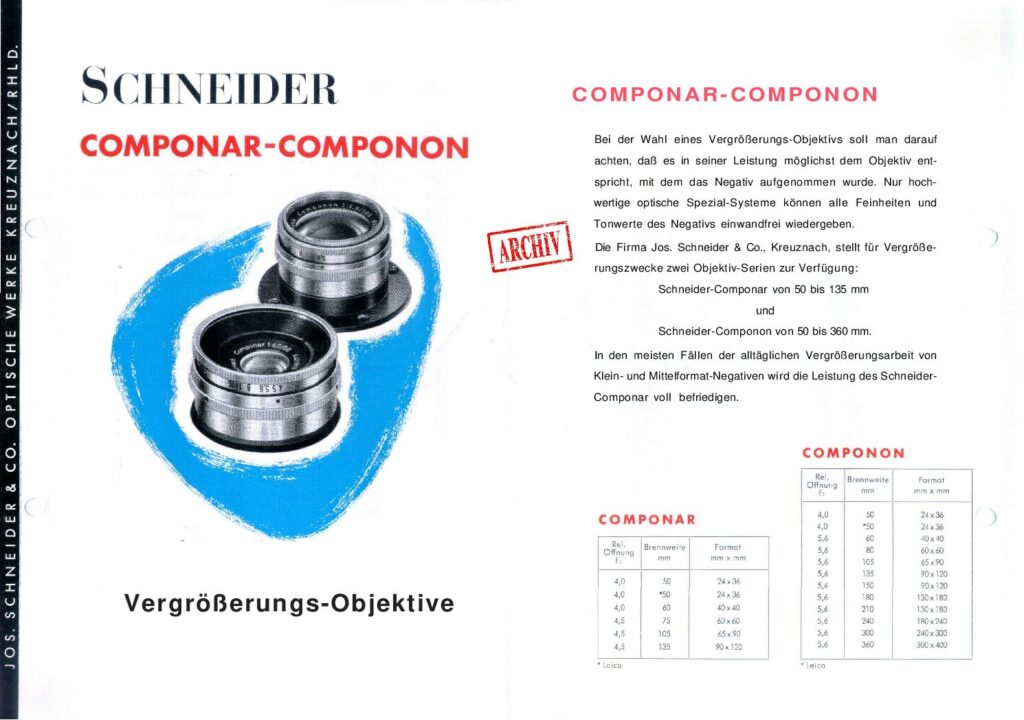thumbnail of Componar Componon 1961 (DE)