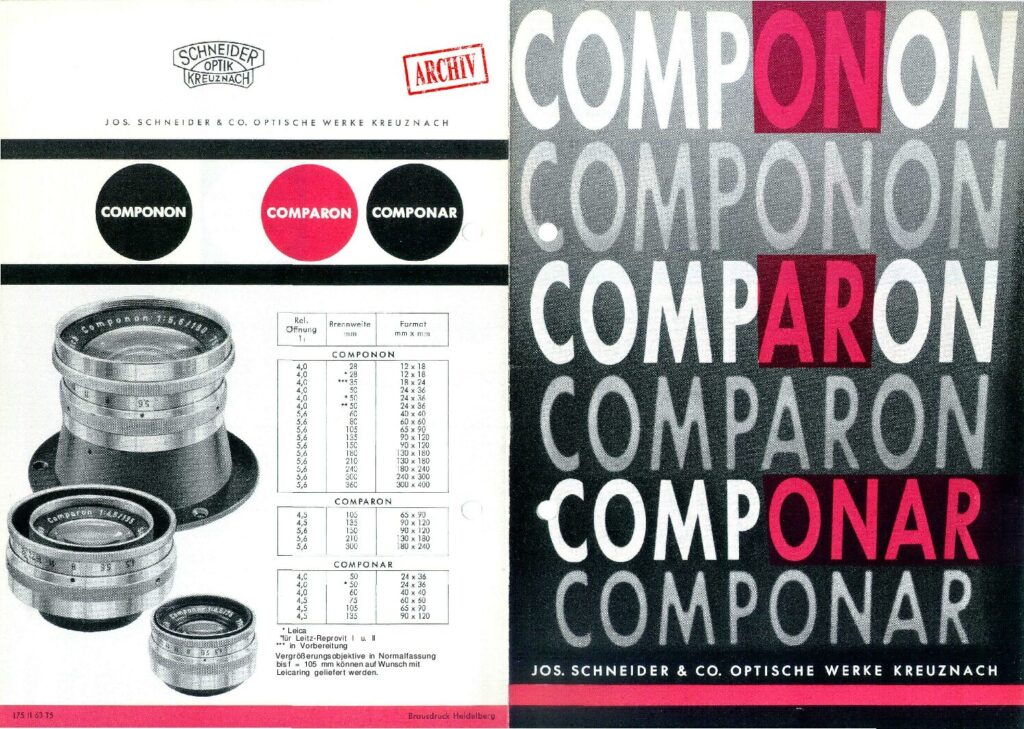 thumbnail of Componon, Comparon und Componar 1963 (DE)