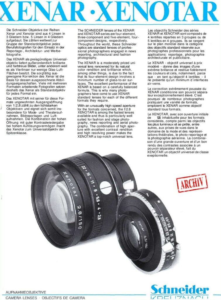 thumbnail of Xenar und Xenotar 1980 (DE EN FR)